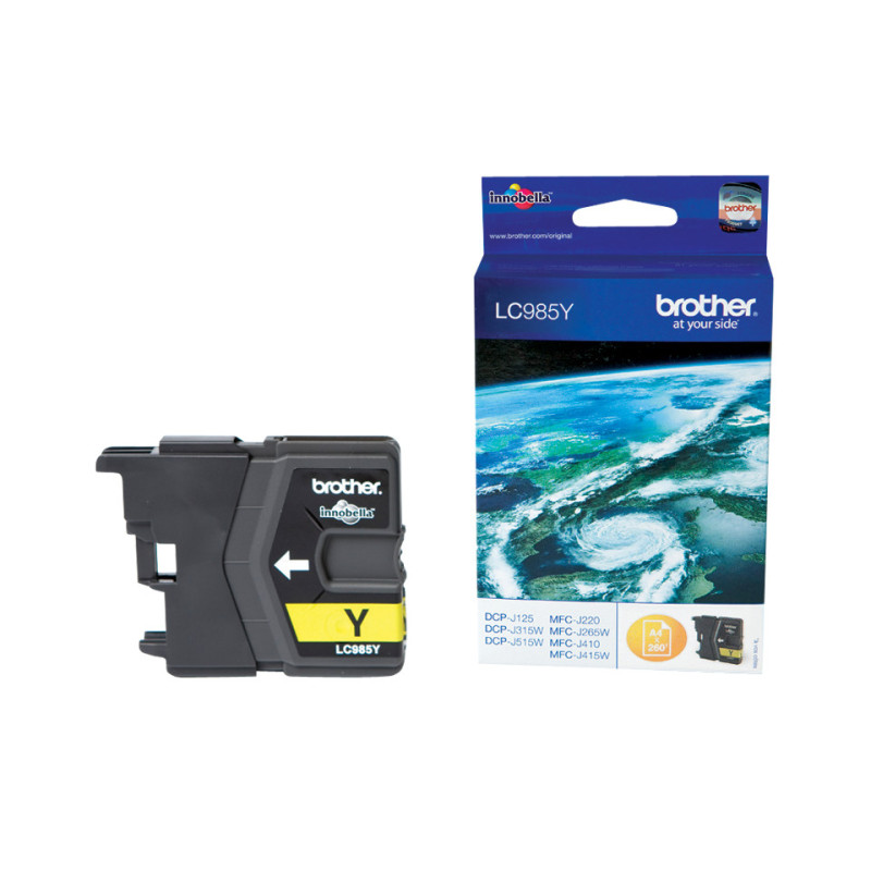 Cartucho tinta brother lc985y amarillo 260 paginas dcp - j125 -  j315w -  j265w -  j410 -  j415w