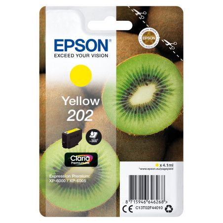 Cartucho tinta epson c13t02f44010 singlepack amarillo 202 claria premium ink xp - 6000 - xp - 6005 - kiwi