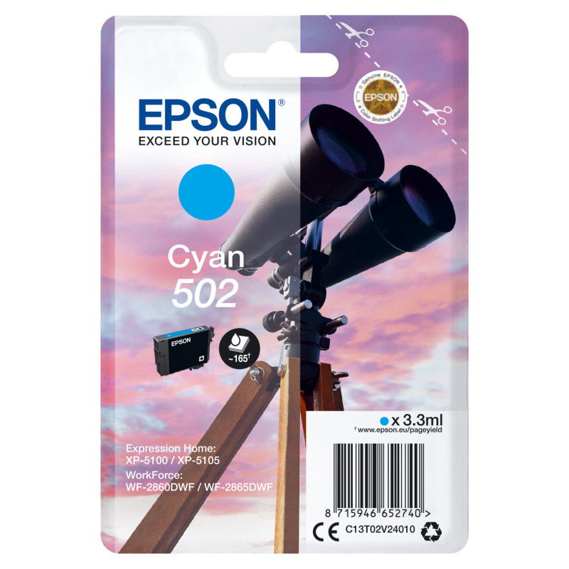 Epson Singlepack Cyan 502 Ink Epson Singlepack Cyan 502 Ink