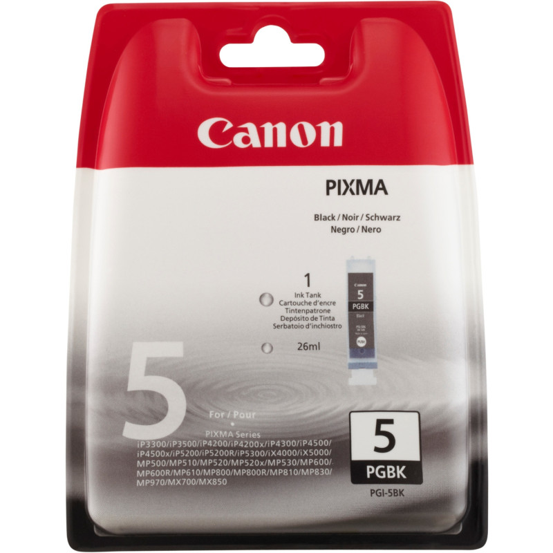 Canon PGI-5BK cartuccia d'inchiostro 1 pz Originale Resa standard Nero Canon PGI-5BK cartuccia d'inchiostro 1 pz Originale Resa standard Nero