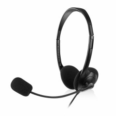 Ewent EW3563 cuffia e auricolare Cablato A Padiglione Musica e Chiamate Nero