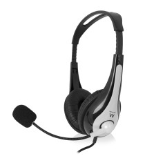 Ewent EW3565 headphones headset Wired Head-band Calls Music USB Type-A Black, White