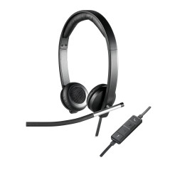 Logitech 981-000519 headphones headset Wired Head-band Office Call center USB Type-A Black, Silver