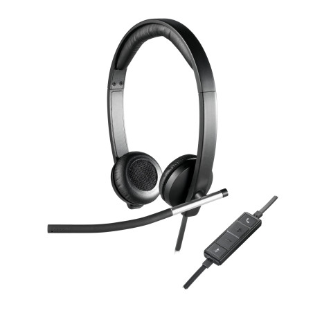 Logitech 981-000519 headphones headset Wired Head-band Office Call center USB Type-A Black, Silver