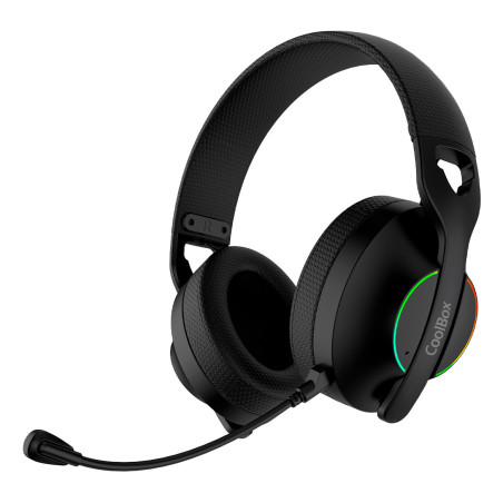 CoolBox WB01 RGB Headset Wired & Wireless Head-band Gaming USB Type-C Bluetooth Black