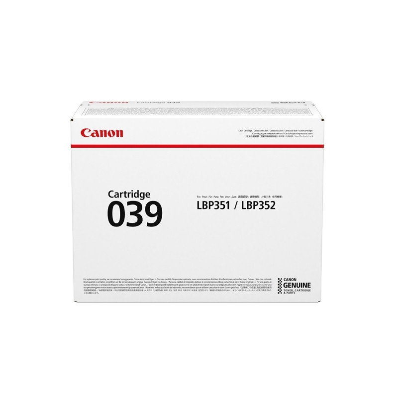 Canon 039 cartuccia toner 1 pz Originale Nero Canon 039 cartuccia toner 1 pz Originale Nero