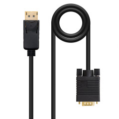 Nanocable 10.15.4402 video cable adapter 78.7" (2 m) DisplayPort VGA (D-Sub) Black