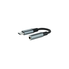 Nanocable 10.24.1204 audio cable 4.33" (0.11 m) 3.5 mm USB C Black, Gray
