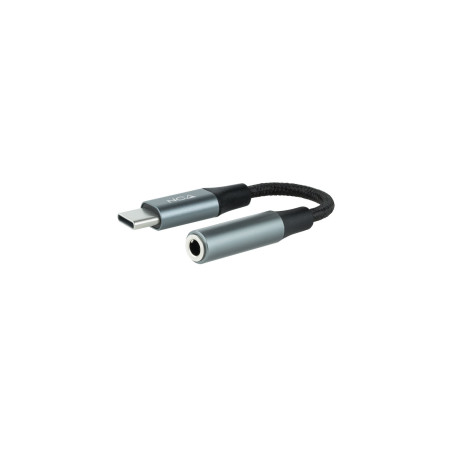 Nanocable 10.24.1204 audio cable 4.33" (0.11 m) 3.5 mm USB C Black, Gray