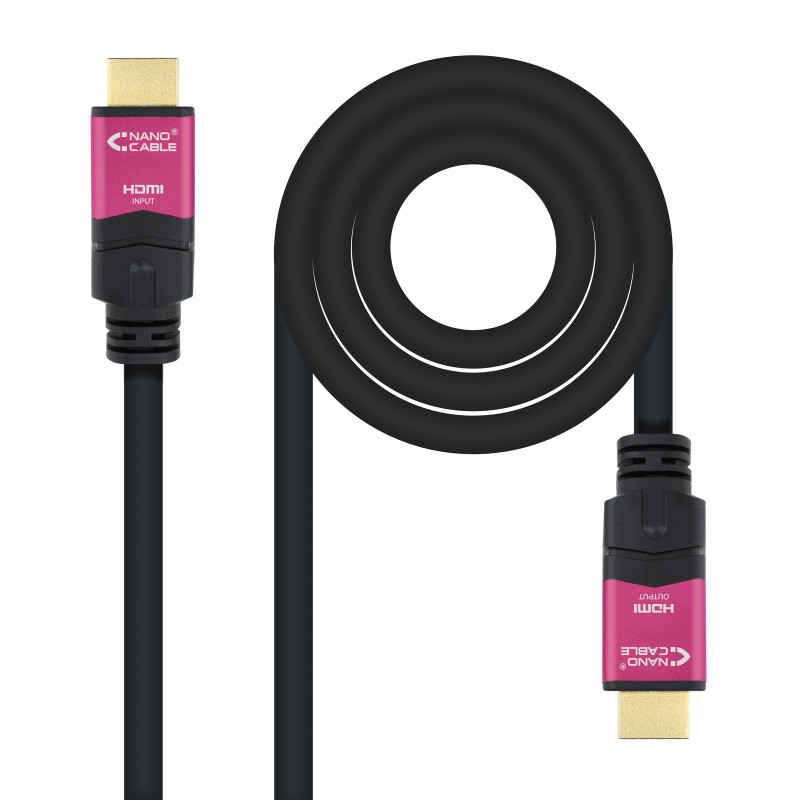 Nanocable 10.15.3715 cavo HDMI 15 m HDMI tipo A (Standard) Nero, Rosa Nanocable 10.15.3715 cavo HDMI 15 m HDMI tipo A (Standard) Nero, Rosa