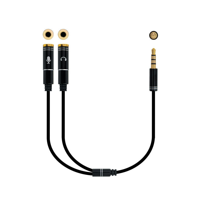 Nanocable 10.24.1202 cavo audio 0,3 m 3.5mm 2 x 3.5mm Nero