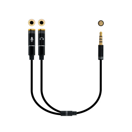 Nanocable 10.24.1202 cavo audio 0,3 m 3.5mm 2 x 3.5mm Nero