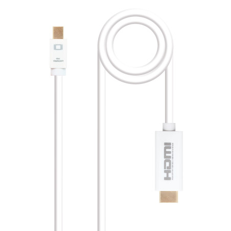 Nanocable 10.15.4002 video cable adapter 78.7" (2 m) Mini DisplayPort HDMI Type A (Standard) White