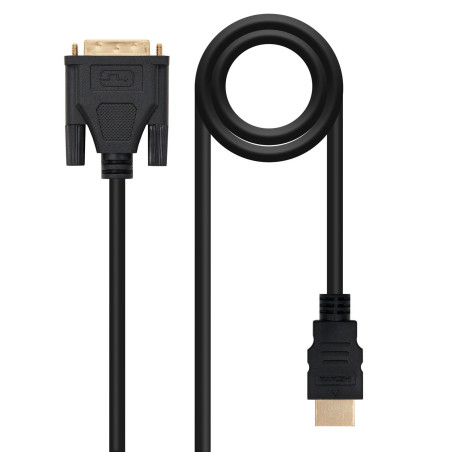 Nanocable 10.15.0502 video cable adapter 70.9" (1.8 m) DVI HDMI Black