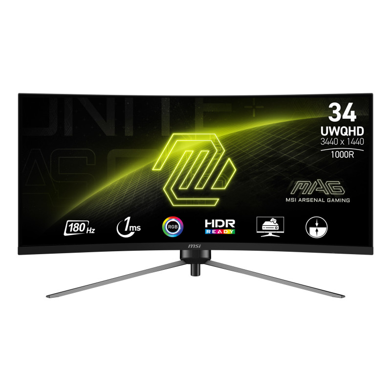 MSI MAG 345CQR Monitor PC 86,4 cm (34") 3440 x 1440 Pixel UltraWide Dual Quad HD Nero MSI MAG 345CQR Monitor PC 86,4 cm (34") 3440 x 1440 Pixel UltraWide Dual Quad HD Nero