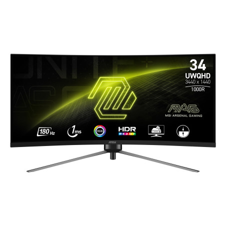 MSI MAG 345CQR computer monitor 34" 3440 x 1440 pixels UltraWide Dual Quad HD Black