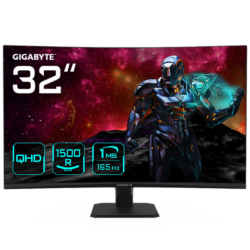 GIGABYTE GS32QC computer monitor 31.5" 2560 x 1440 pixels Quad HD LCD Black GIGABYTE GS32QC computer monitor 31.5" 2560 x 1440 pixels Quad HD LCD Black