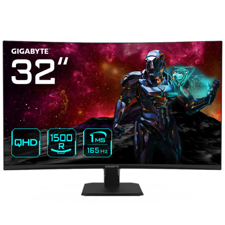 GIGABYTE GS32QC computer monitor 31.5" 2560 x 1440 pixels Quad HD LCD Black