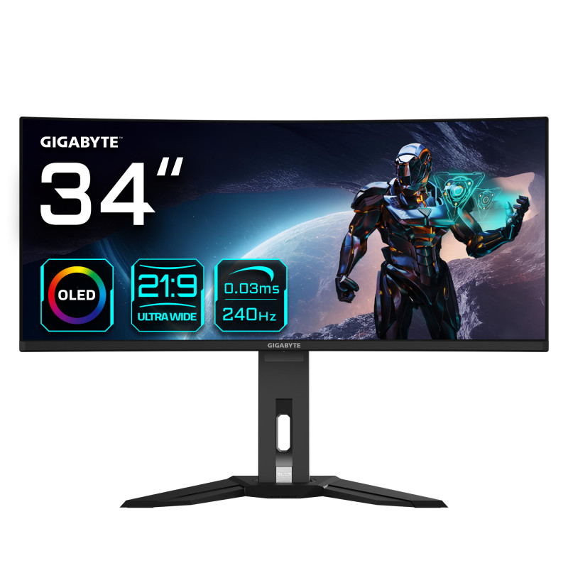 GIGABYTE MO34WQC2 computer monitor 34" 3440 x 1440 pixels Wide Quad HD OLED Black GIGABYTE MO34WQC2 computer monitor 34" 3440 x 1440 pixels Wide Quad HD OLED Black