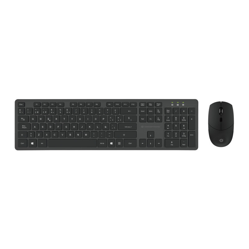 Conceptronic ORAZIO01ES tastiera Mouse incluso Ufficio RF Wireless QWERTY Spagnolo Nero Conceptronic ORAZIO01ES tastiera Mouse incluso Ufficio RF Wireless QWERTY Spagnolo Nero
