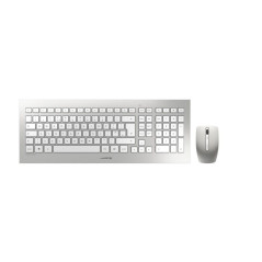 CHERRY DW 8000 keyboard Mouse included Universal RF Wireless QWERTY Spanish Silver, White