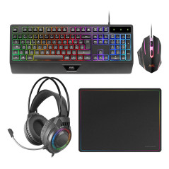Mars Gaming MCP124PRO tastiera Mouse incluso USB QWERTY Spagnolo Nero