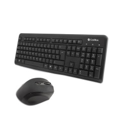 CoolBox COO-KTR-02W keyboard Mouse included Office RF Wireless QWERTY Spanish Black