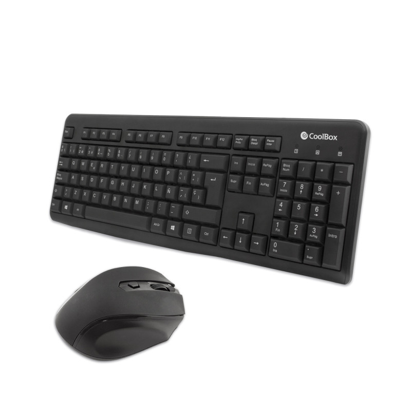 CoolBox COO-KTR-02W tastiera Mouse incluso Ufficio RF Wireless QWERTY Spagnolo Nero CoolBox COO-KTR-02W tastiera Mouse incluso Ufficio RF Wireless QWERTY Spagnolo Nero