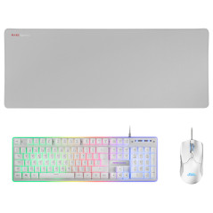 Mars Gaming MCPXWPT keyboard Mouse included USB Portuguese White