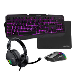 CoolBox Pack gaming DeepX-Wing 2 keyboard Mouse included USB QWERTY Spanish Black