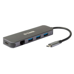 D-Link DUB-2334 laptop dock port replicator Wired USB Type-C Gray