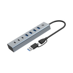 Conceptronic HUBBIES20G interface hub USB 3.2 Gen 1 (3.1 Gen 1) Type-C 5000 Mbit s Gray