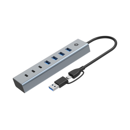 Conceptronic HUBBIES20G interface hub USB 3.2 Gen 1 (3.1 Gen 1) Type-C 5000 Mbit s Gray