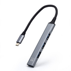Ewent EW1145 interface hub USB 3.2 Gen 1 (3.1 Gen 1) Type-C 5000 Mbit s Gray, Silver