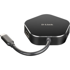D-Link DUB-M420 laptop dock port replicator Wired Thunderbolt 3 Aluminum, Black
