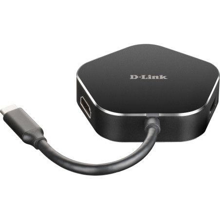 D-Link DUB-M420 laptop dock/port replicator Wired Thunderbolt 3 Aluminum, Black