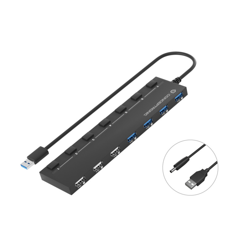 Conceptronic HUBBIES09B hub di interfaccia USB tipo A 5000 Mbit/s Nero