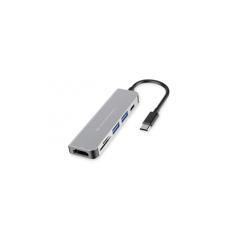 Conceptronic DONN02G laptop dock/port replicator USB 3.2 Gen 1 (3.1 Gen 1) Type-C Aluminum