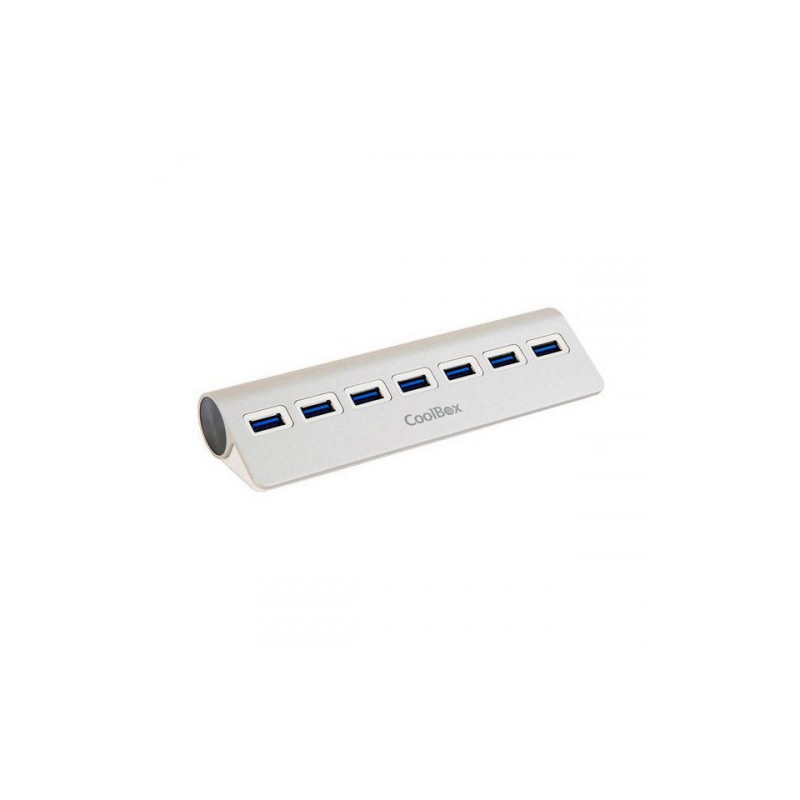 CoolBox COO-HU7ALU3 hub di interfaccia USB 3.2 Gen 1 (3.1 Gen 1) Type-A 5000 Mbit/s Argento CoolBox COO-HU7ALU3 hub di interfaccia USB 3.2 Gen 1 (3.1 Gen 1) Type-A 5000 Mbit/s Argento