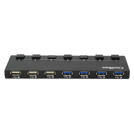 CoolBox HUBCOO356A interface hub USB 3.2 Gen 1 (3.1 Gen 1) Type-A 5000 Mbit s Black