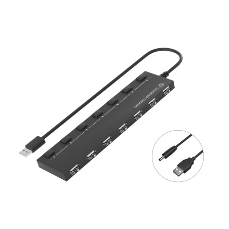 Conceptronic HUBBIES08B interface hub USB 2.0 480 Mbit s Black