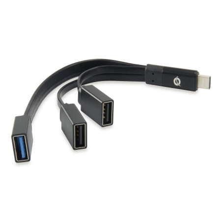 Conceptronic HUBBIES01B interface hub USB 3.2 Gen 2 (3.1 Gen 2) Type-C 5000 Mbit s Black