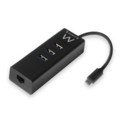 Ewent EW1141 laptop dock port replicator USB 3.2 Gen 1 (3.1 Gen 1) Type-C Black