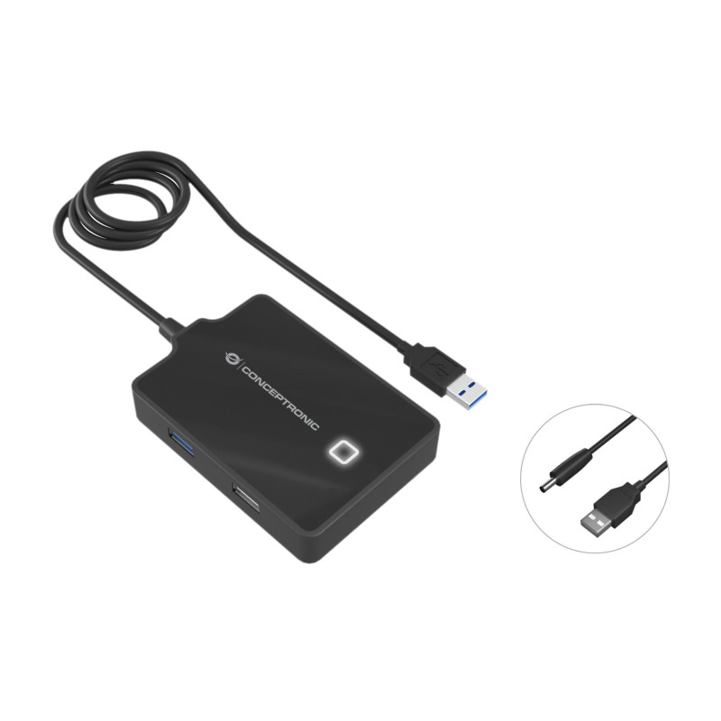 Conceptronic HUBBIES10B laptop dock/port replicator USB 3.2 Gen 1 (3.1 Gen 1) Type-A Black Conceptronic HUBBIES10B laptop dock/port replicator USB 3.2 Gen 1 (3.1 Gen 1) Type-A Black