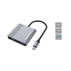 Conceptronic DONN13G laptop dock port replicator Wired USB 3.2 Gen 1 (3.1 Gen 1) Type-C Gray
