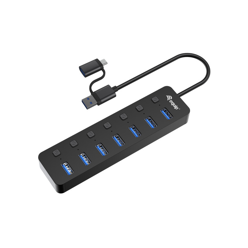 Equip 128965 interface hub USB 3.2 Gen 1 (3.1 Gen 1) Type-A 5000 Mbit/s Black Equip 128965 interface hub USB 3.2 Gen 1 (3.1 Gen 1) Type-A 5000 Mbit/s Black