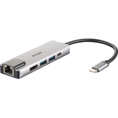 D-Link DUB-M520 laptop dock port replicator Wired Thunderbolt 3 Aluminum