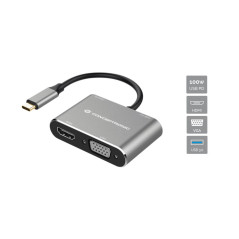 Conceptronic DONN16G replicatore di porte e docking station per laptop Cablato USB 3.2 Gen 1 (3.1 Gen 1) Type-C Nero, Argento