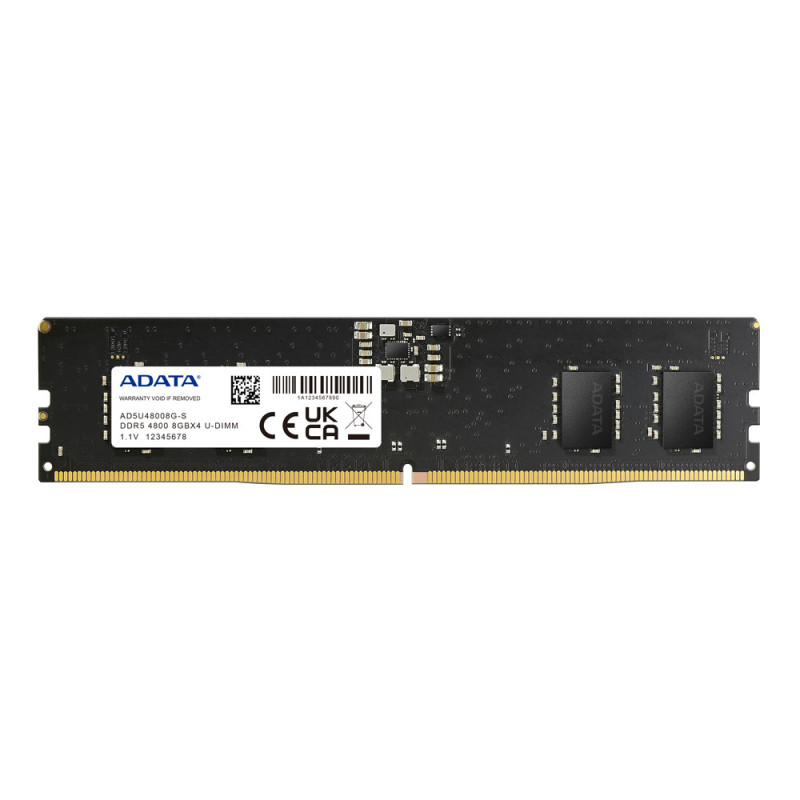 ADATA AD5U48008G-S memory module 8 GB 1 x 8 GB DDR5 4800 MHz ECC ADATA AD5U48008G-S memory module 8 GB 1 x 8 GB DDR5 4800 MHz ECC
