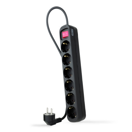 Nanocable 10.37.0006-BK power extension 55.1" (1.4 m) 6 AC outlet(s) Indoor Black